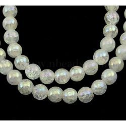 Gemstone Beads Strands, Natural Crackle Quartz, Round, Clear, about 5mm in diameter, hole: 1mm, 76pcs/strand, 15 inch(X-G860-5MM)