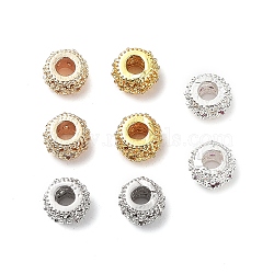 Rack Plating Brass Micro Pave Cubic Zirconia Beads, Cadmium Free & Lead Free, Long-Lasting Plated, Rondelle, Mixed Color, 5x3mm, Hole: 1.8mm(KK-H451-02)