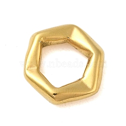 Ion Plating(IP) 304 Stainless Steel Linking Rings, Hexagon, Real 18K Gold Plated, 17x19x4.5mm, Inner Diameter: 10x11mm(STAS-C104-31G)