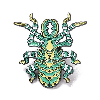 Insect Enamel Pin, Animal Alloy Badge for Backpack Clothes, Electrophoresis Black, Medium Aquamarine, 38.5x37.5x1.5mm, Pin: 1.3mm