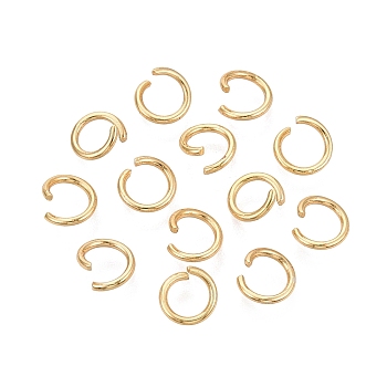 304 Stainless Steel Open Jump Rings, Round, Golden, 7x1mm, Inner Diameter: 4.5mm, 18 Gauge, About 149pcs/bag