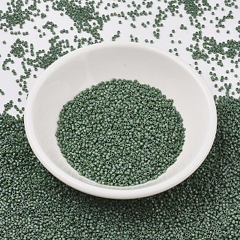 MIYUKI Delica Beads, Cylinder, Japanese Seed Beads, 11/0, (DB2312) Matte Opaque Glazed Basil Green AB, 1.3x1.6mm, Hole: 0.8mm, about 10000pcs/bag, 50g/bag