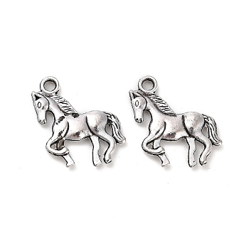 Tibetan Style Alloy Pendants, Cadmium Free & Lead Free, Horse Charms, Antique Silver, 19x15x2mm, Hole: 1.8mm, about 574pcs/1000g