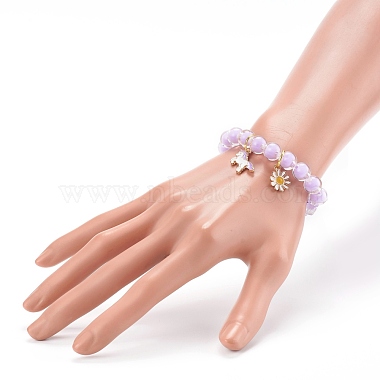 Transparent Acrylic Stretch Charm Bracelets for Kids(BJEW-JB06167)-5