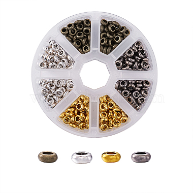 Mixed Color Rondelle Alloy Spacer Beads