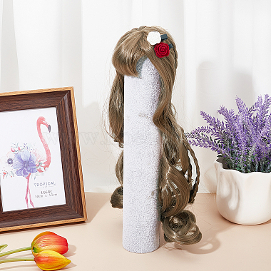 PP plastique longue ondulée coiffure bouclée poupée perruque cheveux(DIY-WH0304-260)-5