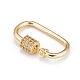 Brass Micro Pave Clear Cubic Zirconia Screw Carabiner Lock Charms(ZIRC-T010-10)-4
