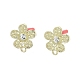 Rack Plating Golden Alloy with Rhinestone Stud Earring Findings(EJEW-B036-02G-05)-1