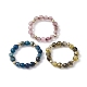 3Pcs Natural Agate Faceted Round Stretch Finger Rings(RJEW-JR00637)-1