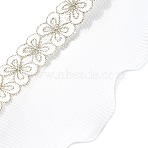 Polyester Lace Trim Ribbon, Clothing Accessories, Butterfly, White, 4-1/4 inch(107mm)(OCOR-XCP0002-02)