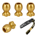 4Pcs Brass EDC European Beads, Parachute String Beads, Large Hole Beads, for Knife Lanyard Keychain Bracelet, Torpedo, Golden, 20x13mm, Hole: 6.5mm(KK-FG0001-35G)