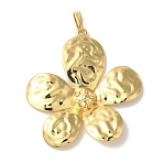 Rack Plating Brass Pendants, Cadmium Free & Lead Free, Long-Lasting Plated, Flower, Real 18K Gold Plated, 38x36.5x4.5mm, Hole: 6x4mm(KK-A229-23G)