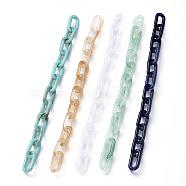 Handmade Acrylic Cable Chains, Imitation Gemstone, Oval, for Jewelry Making, Mixed Color, Link: 20.5x10.5x3mm, about 39.37 inch(1m)/strand(AJEW-JB00554)