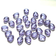 Imitation Austrian Crystal Beads, Grade AAA, Faceted, teardrop, Lilac, 12x9x3.5mm, Hole: 0.9~1mm(X-SWAR-F086-12x10mm-04)