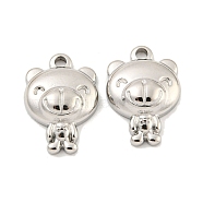 304 Stainless Steel Pendants, Bear Charm, Stainless Steel Color, 15x10.5x4mm, Hole: 1.6mm(STAS-P356-25P)