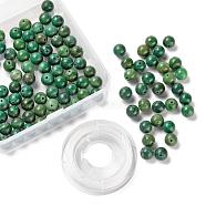 100Pcs 8mm Natural African Jade Bead Round Beads, Grade A with 10m Elastic Crystal Thread, for DIY Stretch Bracelets Making Kits, 8mm, Hole: 1mm(DIY-LS0002-46)