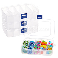 Plastic Bead Containers, Box, Clear, 14x9x3.5cm, 4pcs/set(CON-PH0001-35)