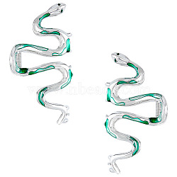 Snake Shape Alloy Claw Hair Clips, with Enamel, for Woman Girl, Platinum, 53.5x108x41.5mm(AJEW-WH0001-62)