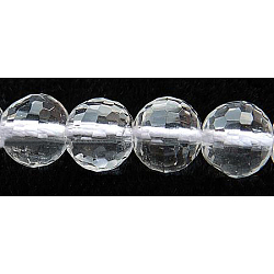 Gemstone Beads Strands, Quartz Crystal, Faceted(128 Facets), Round, Synthetic Crystal, 16mm, Hole: 1.5mm, about 25pcs/strand, 15.5 inch(GSFR16mm187-128)