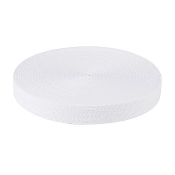 Cotton Twill Tape Ribbons, Herringbone Ribbons, for Sewing Craft, White, 1 inch(25mm)