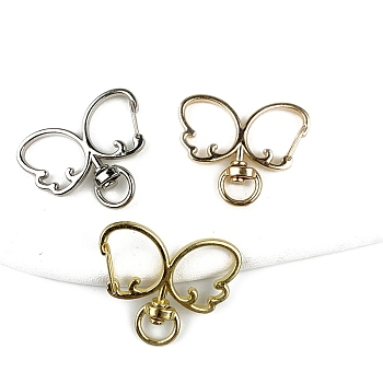 Zinc Alloy Swivel Clasps, Butterfly, Mixed Color, 39.5x33mm