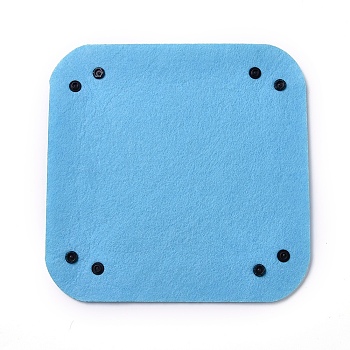 Folding Felt Desktop Storage Basket, with Snap Buttons, Desktop Decoration Storage, Blue, 24.5x24.5x5.5mm