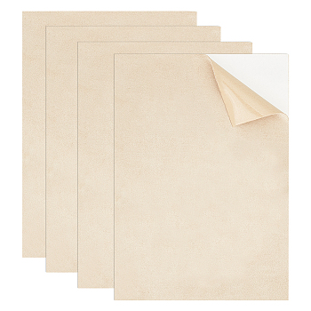 Self-Adhesive Faux Suede Clothing Patches, Rectangle, Antique White, 300x200x1mm