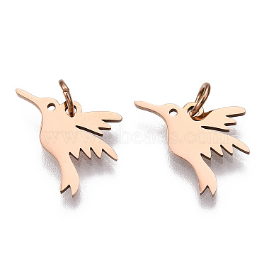 Rose Gold Bird Stainless Steel Charms