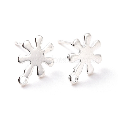 925 Sterling Silver Plated Snowflake 201 Stainless Steel Stud Earring Findings
