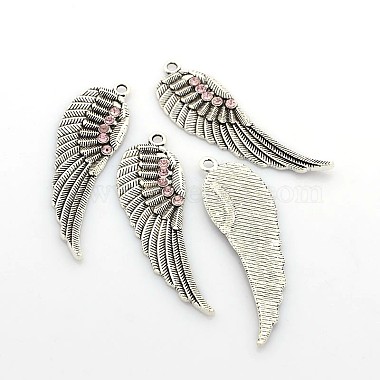 Antique Silver Plated Alloy Wing Big Pendants(X-ALRI-N019-05)-3