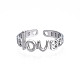 304 Stainless Steel Word Love Open Cuff Ring for Women(RJEW-S405-262P)-2