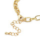 Brass Micro Pave Clear Cubic Zirconia Link Chain Bracelets(BJEW-M202-01G)-4
