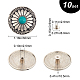 10Pcs 1-Hole Alloy & Turquoise Buttons(FIND-GF0003-47)-2