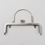 Iron Purse Kiss Lock Bag Handle Frame, for Bag Sewing Craft Tailor Sewer, Platinum, 150mm, Hole: 5mm(FIND-WH0149-94P)