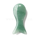 Natural Green Aventurine Pendants, Fish Charms, 39x16x8mm, Hole: 1.7mm(GG-K001-01B)