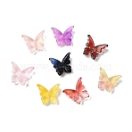 Glass Beads, Butterfly, Two Tone, Mixed Color, 12x13.5x3.5mm, Hole: 1.2mm(GLAA-D303-06)