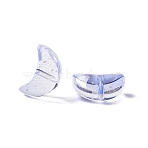 Electroplate Transparent Glass Bead, with Gold Foil, Crescent Moon, Lavender, 9x14x6mm, Hole: 1.2mm(EGLA-H102-07B)