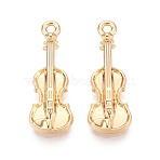 Alloy Pendants, Guitar, Golden, 23x8x3mm, Hole: 1.4mm(PALLOY-T092-43G)