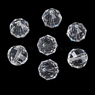 K9 Glass, Imitation Austrian Crystal Beads, Grade AAA, Faceted, Round, Clear, 10mm, Hole: 0.9~1mm(SWAR-F079-10mm-01)