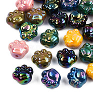 Plating Acrylic Beads, UV Plating, Claw, Mixed Color, 16x18.5x12.5mm, Hole: 3mm(OACR-N010-044)
