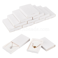 Rectangle Folding Cardboard Paper Drawer Boxes, for Rings, Bracelet and Watch Packaging, White, Finished Product: 7.3x5.35x1.3cm(CON-WH0094-15A)