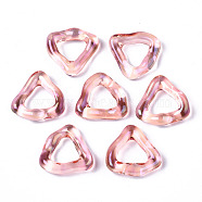 Transparent Resin Finger Rings, AB Color Plated, Triangle, Pink, Inner Diameter: 11mm(RJEW-T013-005-E04)