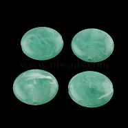 Flat Round Imitation Gemstone Acrylic Beads, Medium Aquamarine, 22x8.5mm, Hole: 2mm, about 28pcs/74g(OACR-R051-22)