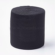 Flat Elastic Rubber Cord/Band, Webbing Garment Sewing Accessories, Black, 80x0.5mm, about 5m/roll(EC-WH0005-C-01)