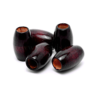 Wooden Beads, Large Hole Beads, Oval, Dark Red, 30x18mm, Hole: 9mm(WOOD-TAC0008-06A)