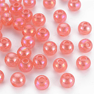 Imitation Jelly Acrylic Beads, AB Color Plated, Round, Tomato, 8mm, Hole: 1.8mm, about 1745pcs/500g(MACR-S373-66-E03)