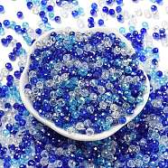 Glass Beads, Faceted, Rondelle, Blue, 4x3mm, Hole: 0.4mm, about 820pcs/60g(EGLA-A034-SM4mm-25)
