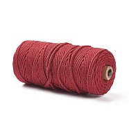Cotton String Threads for Crafts Knitting Making, Cerise, 3mm, about 109.36 Yards(100m)/Roll(KNIT-PW0001-01-19)