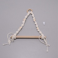 Toilet Wall Hanging Hand-Woven Rope Holder, for Roll Paper Wall Shelf Bathroom Accessories, Creamy White, 340x225x25mm(AJEW-TAC0030-05)