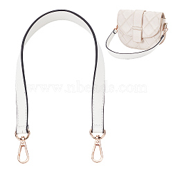 Imitation Leather Bag Straps, with Zinc Alloy Swivel Clasp, White, 50x2.45cm(FIND-WH0137-96KCG)